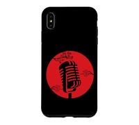 Microphone Vintage Cherry Blossom Retro Musique Coque pour iPhone XS Max