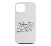 Microphone Vintage When Words Leave Off Music Begins Coque pour iPhone 13