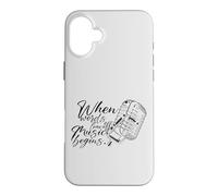 Microphone Vintage When Words Leave Off Music Begins Coque pour iPhone 16 Plus