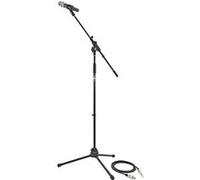 gear4music Microphone Vocal avec Pied à Perche et Câble