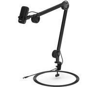 Microphone vocal Endorfy Solum, filaire, bras, filtre 2× pop-up, rétroéclairage RGB, prise 3,5 mm, réduction USB-C, USB-A, noir