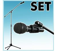 Microphone vocal - SKYTRONIC - MS10K - Pied réglable - Câble inclus - Compact et portable