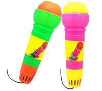 Microphones à écho drôles pour enfants, jouets de simulation, micro à écho en plastique, jouet micro magique pratique pour les remises de diplômes d'anniversaire, couleur aléatoire, 2 pièces, cadeaux