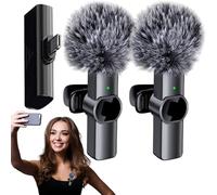 Microphones cravate sans fil - Réduction du bruit sans fil M-i-c, petite unité Lavalier | Solution audio portable à très faible retard, technologie de capture vocale claire avec signal stable pour le