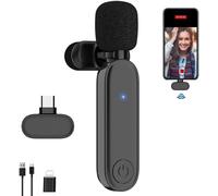 Microphones De Lavalier Sans Fil, 2 In 1 Microphone À Pince,Mini-Microphone Plug Et Play Pour Smartphone, Enregistrement, Tiktok, Vlog, Facebook, Youtube Live Stream (Noir)[X689]