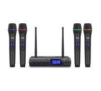 Microphones récepteur UHF Lone Audio LA-MIC104 double canaux 4 microphones main - 523.7 MHz - 527.7 MHz - 553.7 MHz - 555.1 MHz