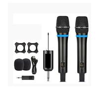 Microphones sans Fil, Microphone sans Fil à 2 canaux en métal for Chanter Double système de Micro Dynamique Portable Professionnel for Parler à la Maison