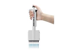 Micropipette, 8 canaux, portée 10 μL, tête de précision avec rotation à 360° et affichage numérique du volume pour une livraison précise d'échantillons liquides en laboratoire