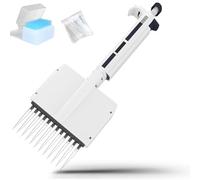 Micropipette de laboratoire 8/12 canaux avec volume ajustable, embout de transfert de liquide rotatif à 360°, micropipette multicanaux haute précision pour la recherche(12 Channel,10μl)