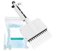 Micropipette pour une utilisation en laboratoire de précision, pipette multi-canaux réglable avec tête rotative à 360°, 8/12 canaux, plage de volume 5-50 μL