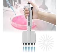 Micropipette pour une utilisation en laboratoire de précision, pipette multi-canaux réglable avec tête rotative à 360°, 8/12 canaux, plage de volume 5-50 μL