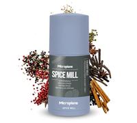 Microplane Moulin à Épices 2en1 - Bleu Nuage | Moulin Manuel avec Lame en Acier Inoxydable | Ultra Tranchante | Râpe Muscade, Cannelle, Fève Tonka, Poivre Long, Noix & plus Compartiment Hermétique