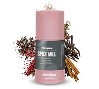 Microplane Moulin à Épices 2en1 - Bouton de Rose | Moulin Manuel avec Lame en Acier Inoxydable Ultra Tranchante Râpe Muscade, Cannelle, Fève Tonka, Poivre Long, Noix & plus Compartiment Hermétique
