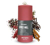 Microplane Moulin à Épices 2en1 - Rose à levres | Moulin Manuel avec Lame en Acier Inoxydable Ultra Tranchante | Râpe Muscade, Cannelle, Fève Tonka, Poivre Long, Noix & plus Compartiment Hermétique