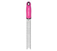 Microplane Râpe à zesteur en couleur Néon-Pink pour agrumes, parmesan, gingembre, chocolat et noix de muscade avec lame fine - Fabriqué aux États-Unis
