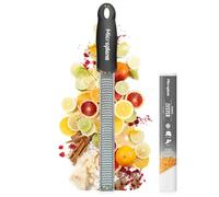 Microplane Râpe à zesteur en couleur Noir pour agrumes, parmesan, gingembre, chocolat et noix de muscade avec lame fine - Fabriqué aux États-Unis
