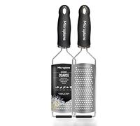 Microplane Râpe de cuisine gros grains – fromage, carotte, gingembre – Noir/Acier inoxydable