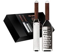 Microplane Set de râpes de cuisine (Zesteur & Très Gros Grains) pour agrumes, fromage à pâte dure, noix de muscade, pomme de terre, courgette et carotte de la Collection Master en bois de noyer