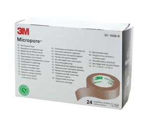 Micropore 3M - Sparadrap couleur chair - 1.25 cm x 9.14 m Chair (boîte de 24 rlx)