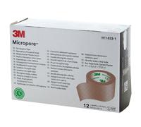 Micropore 3M - Sparadrap couleur chair - 2.50 cm x 9.14 m Chair (boîte de 12 rlx)