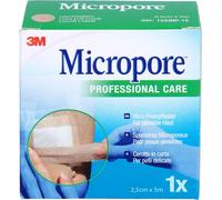 Micropore pansement non-tissé 2,5cmx5m peau 1533np-1s 1 pc