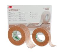 P-Beauty 3M Micropore Sparadrap Non Tissé | Bande Médicale Pansement | Hypoallergénique | Couleur Peau | Pour Extensions de Cils et Peau | Respirant, Résistant à l'Eau (2,5cm x 9,14m, 1 Rouleau)