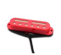 Micros De Guitare Professionnels Micro Double Simple Bobinage Miniature À 6 Trous Et 2 Fentes Avec Pads Or Et Argent Taille 9K Pour Guitare Acoustique(Red Silver)