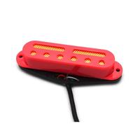 Micros De Guitare Professionnels Micro Double Simple Bobinage Miniature À 6 Trous Et 2 Fentes Avec Pads Or Et Argent Taille 9K Pour Guitare Acoustique(Red Gold)