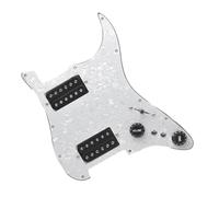 Micros de plaque de protection de guitare professi Accessoires Pour Instruments De Musique Colorés Alnico 5 Pickguard Pré Câblé Simple/double Bobine HH(Bk Wh pearl)