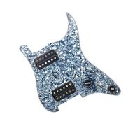 Micros de plaque de protection de guitare professi Accessoires Pour Instruments De Musique Colorés Alnico 5 Pickguard Pré Câblé Simple/double Bobine HH(Bk Grey pearl)