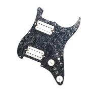 Micros de plaque de protection de guitare professi Accessoires Pour Instruments De Musique Colorés Alnico 5 Pickguard Pré Câblé Simple/double Bobine HH(Wh Bk pearl)