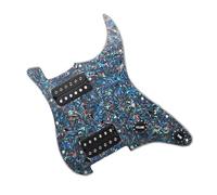 Micros de plaque de protection de guitare professi Accessoires Pour Instruments De Musique Colorés Alnico 5 Pickguard Pré Câblé Simple/double Bobine HH(BK pearl)