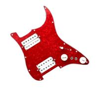 Micros de plaque de protection de guitare professi Accessoires Pour Instruments De Musique Colorés Alnico 5 Pickguard Pré Câblé Simple/double Bobine HH(Wh Red pearl)