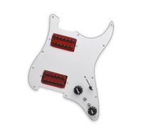 Micros de plaque de protection de guitare professi Accessoires Pour Instruments De Musique Colorés Pickguard Pick Up Simple/double Bobine HH(Wh w Red)