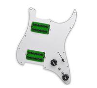 Micros de plaque de protection de guitare professi Accessoires Pour Instruments De Musique Colorés Pickguard Pick Up Simple/double Bobine HH(Wh Green)