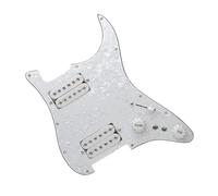 Micros de plaque de protection de guitare professi Accessoires Pour Instruments De Musique Professionnels Alnico 5 Micros Pré Câblés Kit Simple/humbucker HH(Wh Wh pearl)