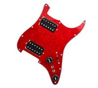 Micros de plaque de protection de guitare professi Accessoires Pour Instruments De Musique Professionnels Alnico 5 Micros Pré Câblés Kit Simple/humbucker HH(Bk Red pearl)