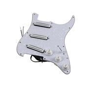 Micros de plaque de protection de guitare professi Alnico 5 Micro De Guitare Pré Câblé Avec Double Rail Chauffant Accessoires Pour Instruments De Musique SSS(White)