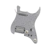 Micros de plaque de protection de guitare professi Alnico 5 Pickguard De Guitare Pré Câblé Avec Coupe À Bobine Unique Et Mini Configuration HH Mini(Wh w Wh pearl)