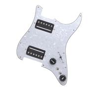 Micros de plaque de protection de guitare professi HH Accessoires Professionnels Pour Instruments De Musique Guitare Électrique Pickguard Sortie 7.5K/15K(Wh pearl w BK)