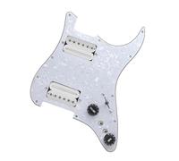 Micros de plaque de protection de guitare professi HH Accessoires Professionnels Pour Instruments De Musique Guitare Électrique Pickguard Sortie 7.5K/15K(Wh pearl w WH)