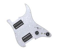 Micros de plaque de protection de guitare professi HH Guitare Électrique Fendue Sortie À Vis Hexagonale 7.5K/15K Préchargée Avec Deux Micros Pickguard À Double Bobine(Wh pearl w BK)
