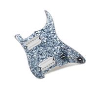 Micros de plaque de protection de guitare professi HH Guitare Électrique Fendue Sortie À Vis Hexagonale 7.5K/15K Préchargée Avec Deux Micros Pickguard À Double Bobine(Grey pearl w WH)