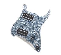 Micros de plaque de protection de guitare professi HH Guitare Électrique Fendue Sortie À Vis Hexagonale 7.5K/15K Préchargée Avec Deux Micros Pickguard À Double Bobine(Grey pearl w BK)