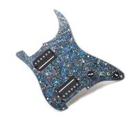 Micros de plaque de protection de guitare professi HH Guitare Électrique Fendue Sortie À Vis Hexagonale 7.5K/15K Préchargée Avec Deux Micros Pickguard À Double Bobine(Pearl w BK)