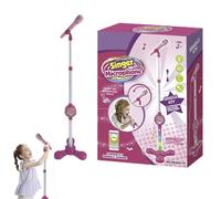 Micros Karaoke Enfant Micros sur Pied, Microphone pour Tout Petits avec Support, Microphone Musical avec Fonction Connectable Et Hauteur Réglable, pour Chant, Jeux Créatifs, Fêtes Amusantes