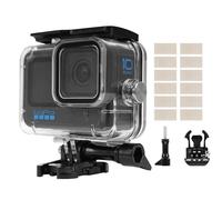 micros2u Boîtier étanche pour GoPro Hero 13, 12, 11, 10, 9 noir, 60 m, boîtier sous-marin avec coussinets anti-buée, accessoire de plongée, lentille HD anti-rayures ultra transparente