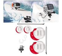 micros2u Fixation sur Planche De Surf pour Gopro Hero 8, 7, 6, 5, 4, 3 & Session Comprend Un Câble De Sécurité Et Une Attache FCS Verrouillable