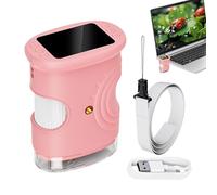 Microscope - 1000X Rechargeable Jouet Éducatif Science | Microscope Numérique Portable Écran 2 Pouces | Appareil STEM Filles Garçons Maison École Laboratoire Extérieur Nature