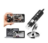 Microscope, 1000X WiFi portable Zoom Grossissement Endoscope Caméra 108 0P FHD 2,0 MP 8 LED Microscope avec support for téléphone Tablet(Zwart)